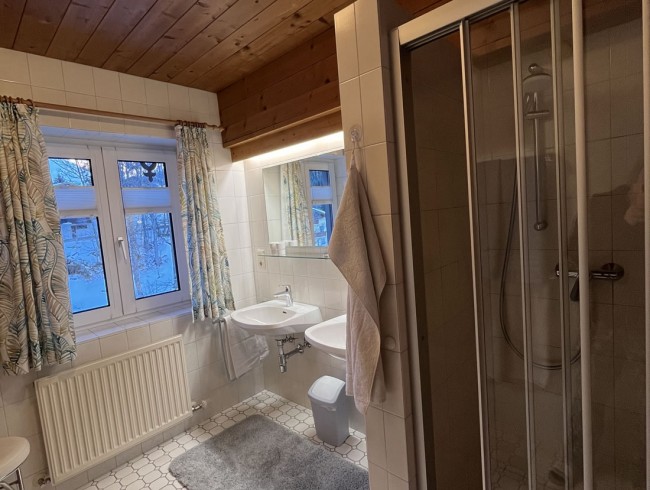 Badezimmer mit Dusche und WC